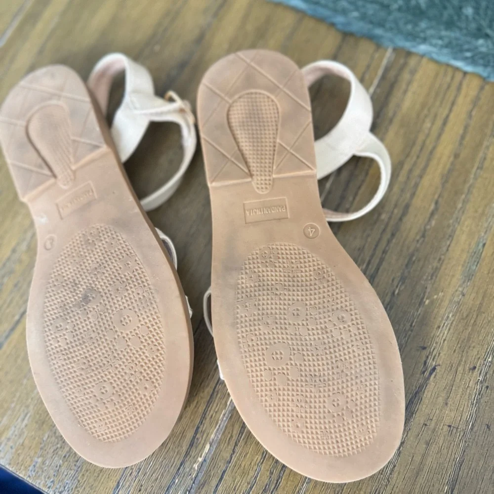 Pandaninja cream strappy sandals